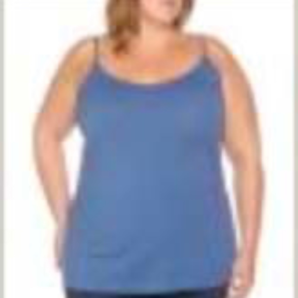 TANK, ADJUSTABLE STRAPS, LAPIS BLUE, SIZE 4X, SCOOP NECK, FORM FITTING, PENNINGT